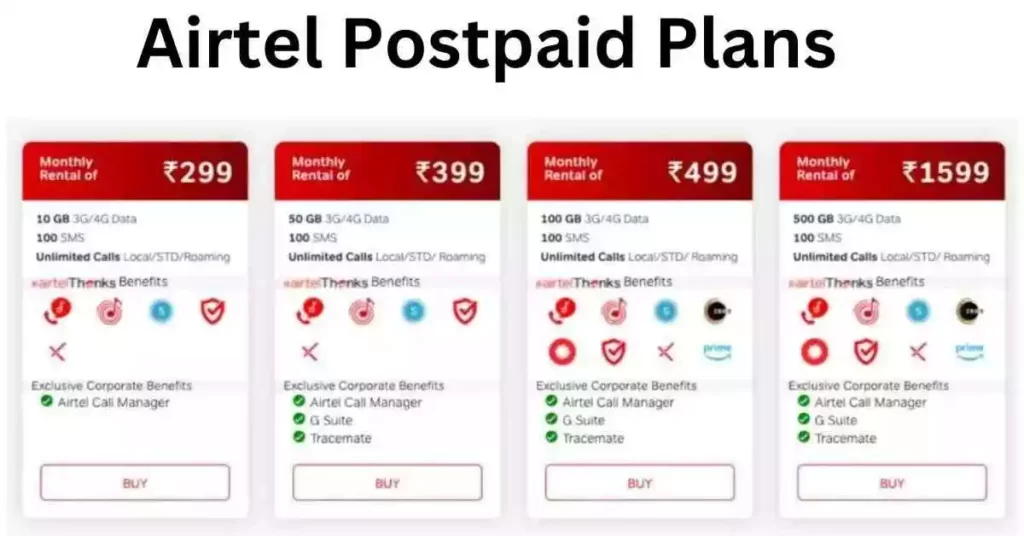 Airtel postpaid plans